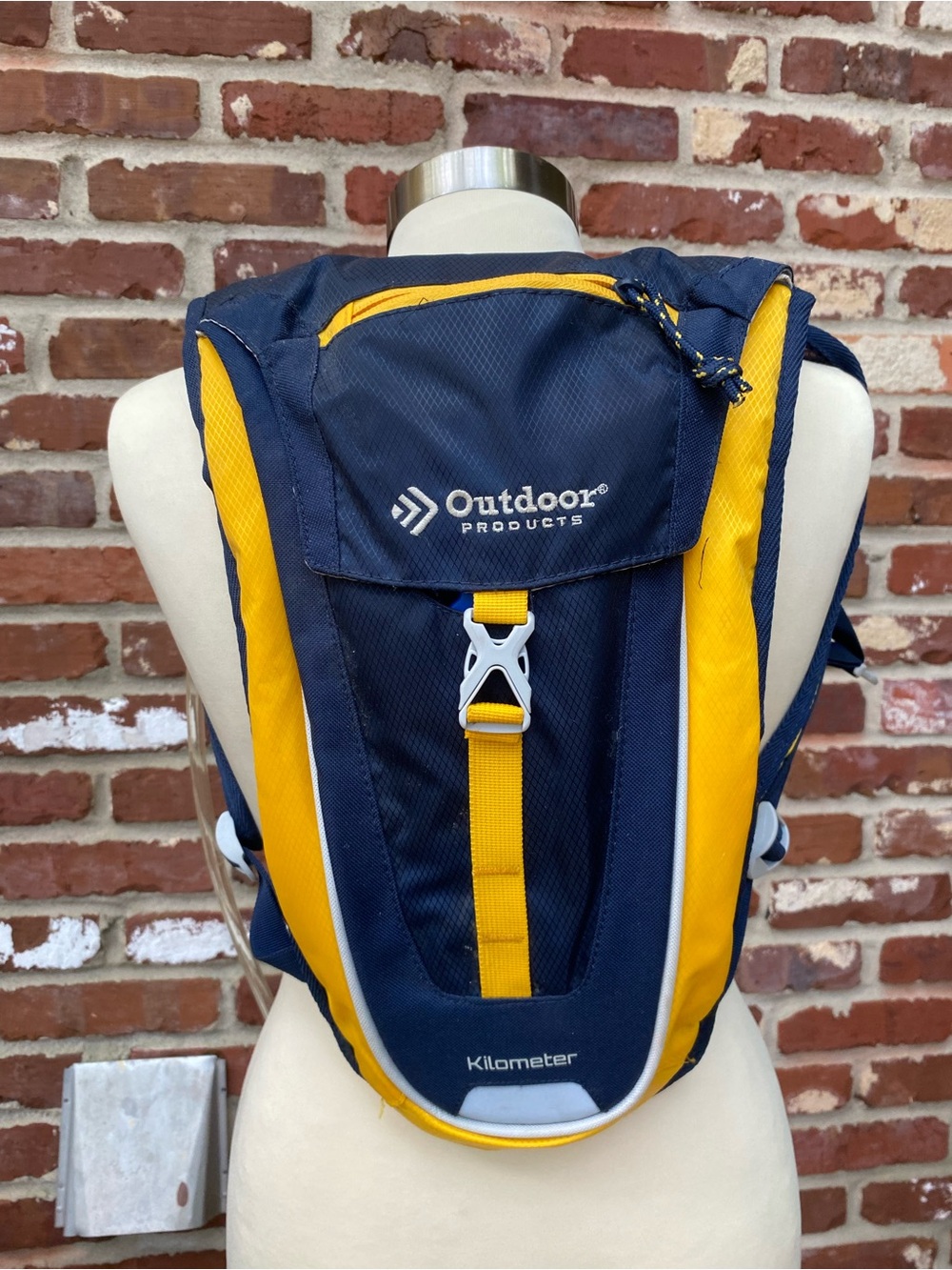 Outdoor Products Navy and Yellow Kilometer Hydration Backpack
